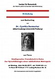 Aushang zum Gastvortrag von Dr. Cynthia Dermarkar: Stadtsprache: Franzsisch in Kairo