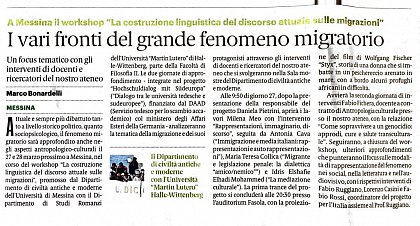 Bericht der italienischen Tageszeitung Gazzetta del Sud zur DAAD-Tagung in Messina im Mrz 2019