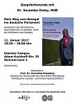 Plakat zur Gesprächsrunde mit Karamba Diaby