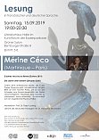 Plakat zur Lesung von Corinne Mencé-Caster alias Mérine Céco