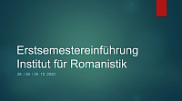 Anfang der Folien Einführung für Erstsemester