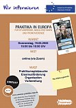 Aushang Infoveranstaltung zu Erasmus-Praktika am 19.5.2022