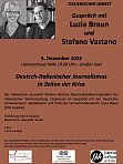 Plakat Gespräch mit Luzia Braun und Stefano Vastano