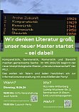 MA Literaturwissenschaft Infoveranstaltung und Party