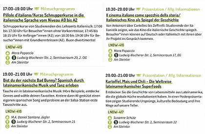Lange Nacht 2026 Programm Romanistik